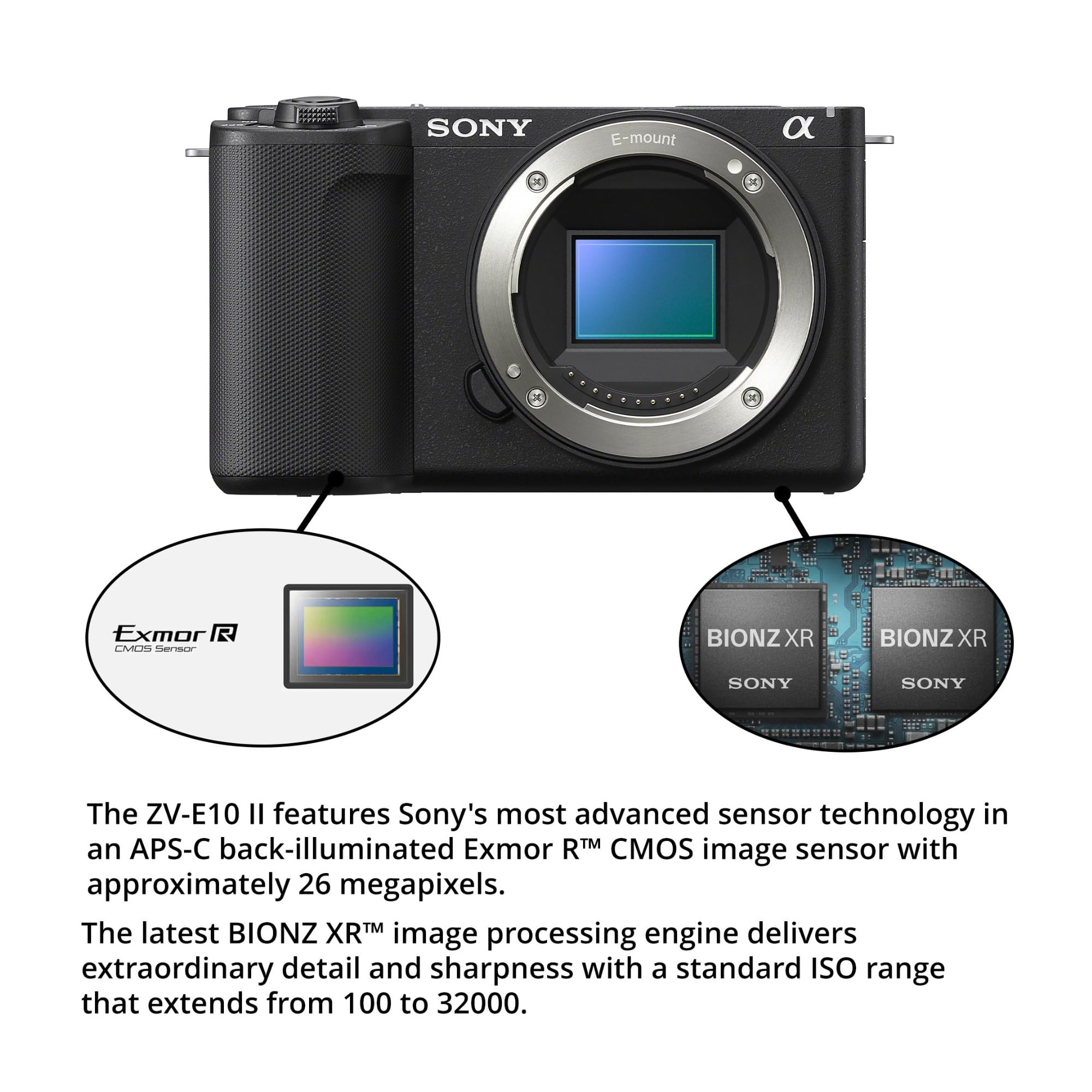 Amazon.com : Sony ZV-E10 II Mirrorless Camera (Black) with 18